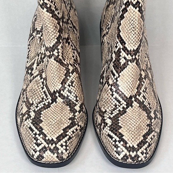 Nordstrom Leather Snakeskin Block Heel Boots Size 8.5 - Picture 5 of 12